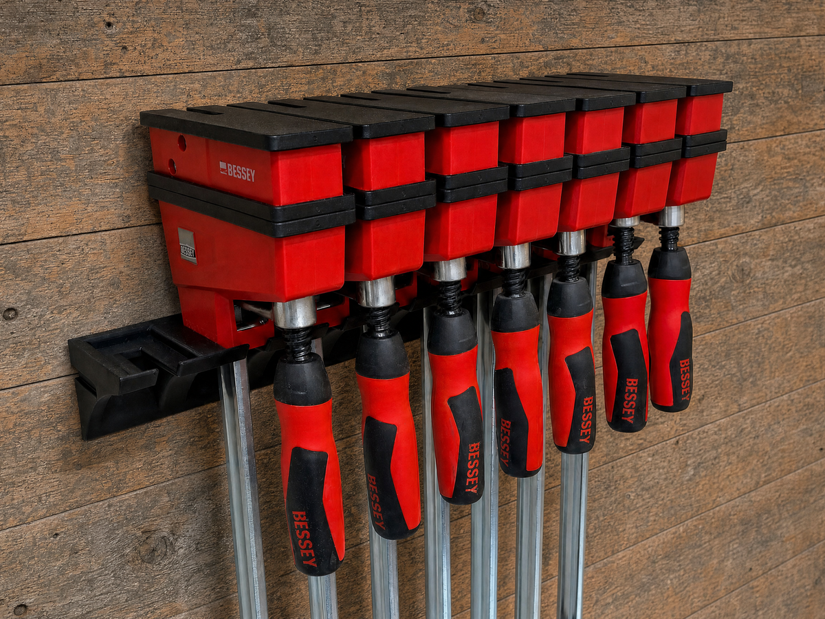 Bessey K-Body Parallel Clamp Wall Mount Storage / Hold 4 Clamps / Free Shipping Over $65