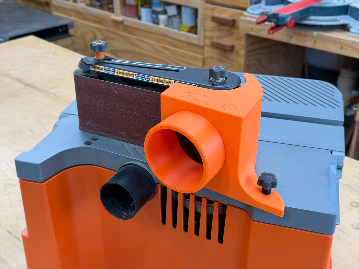 Dust Shroud For Ridgid Oscillating Sander With 2.5 Inch And 4 Inch Flex Hose Adapters (V.2), For Models EB4424, EB44241, EB44242, and EB44243 / Free Shipping