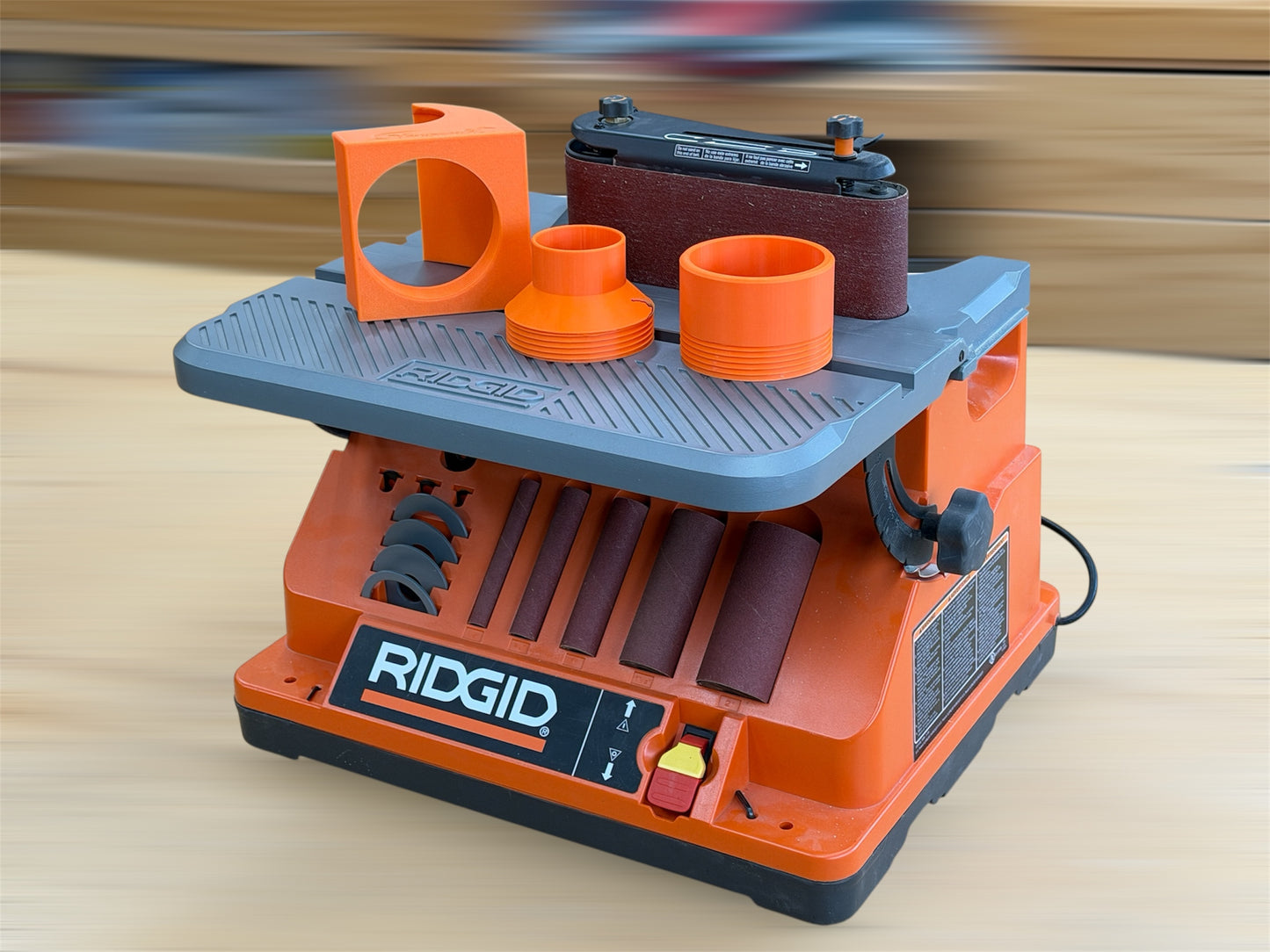 Dust Shroud For Ridgid Oscillating Sander With 2.5 Inch And 4 Inch Flex Hose Adapters (V.2), For Models EB4424, EB44241, EB44242, and EB44243 / Free Shipping